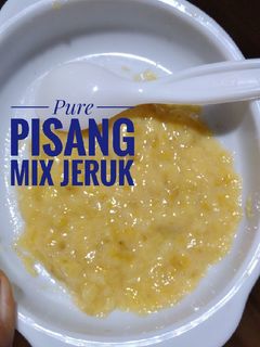 Foto resep MPASI 6m+ : pure pisang mix jeruk
