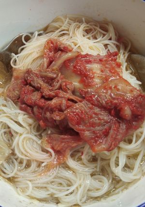 Foto resep Vermicelli Chicken Kimchi