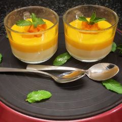 A picture of Mango Chocolate Layered Pudding (No gelatin, No Agar Agar).