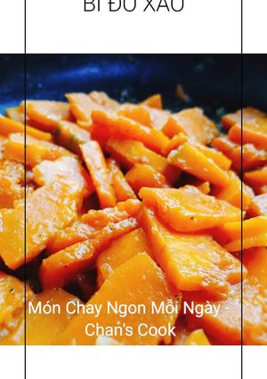 Hình của món Bí đỏ xào chay.