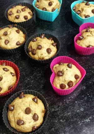 Una foto de Cupcakes de cambur con chispas de choco