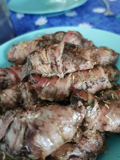 Baconbe tekert csirkemáj recept fotója