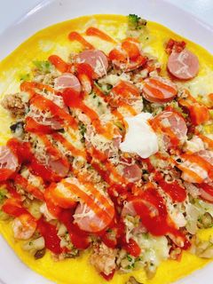 Hình của món Pizza trứng KETO.