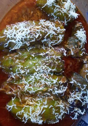 صورة لوصفة فلفل أخضر محشي بصدر الدجاج 😋