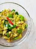 Tumis Pete kulit jagung muda (klobot/soleng) saus tiram