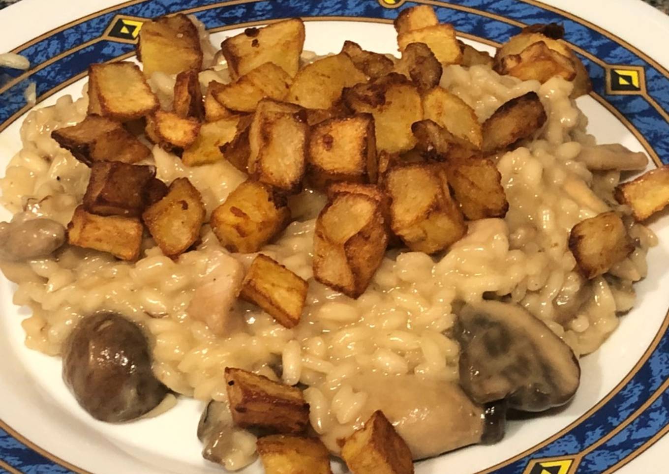 Risotto de setas y pollo