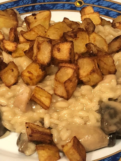 Una foto de Risotto de setas y pollo