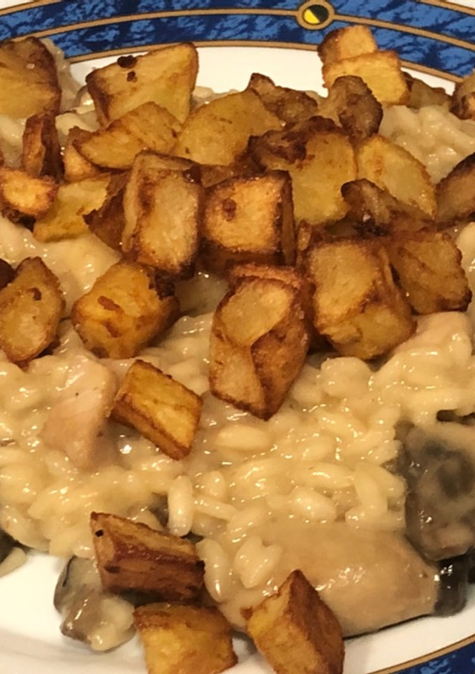 Una foto de Risotto de setas y pollo
