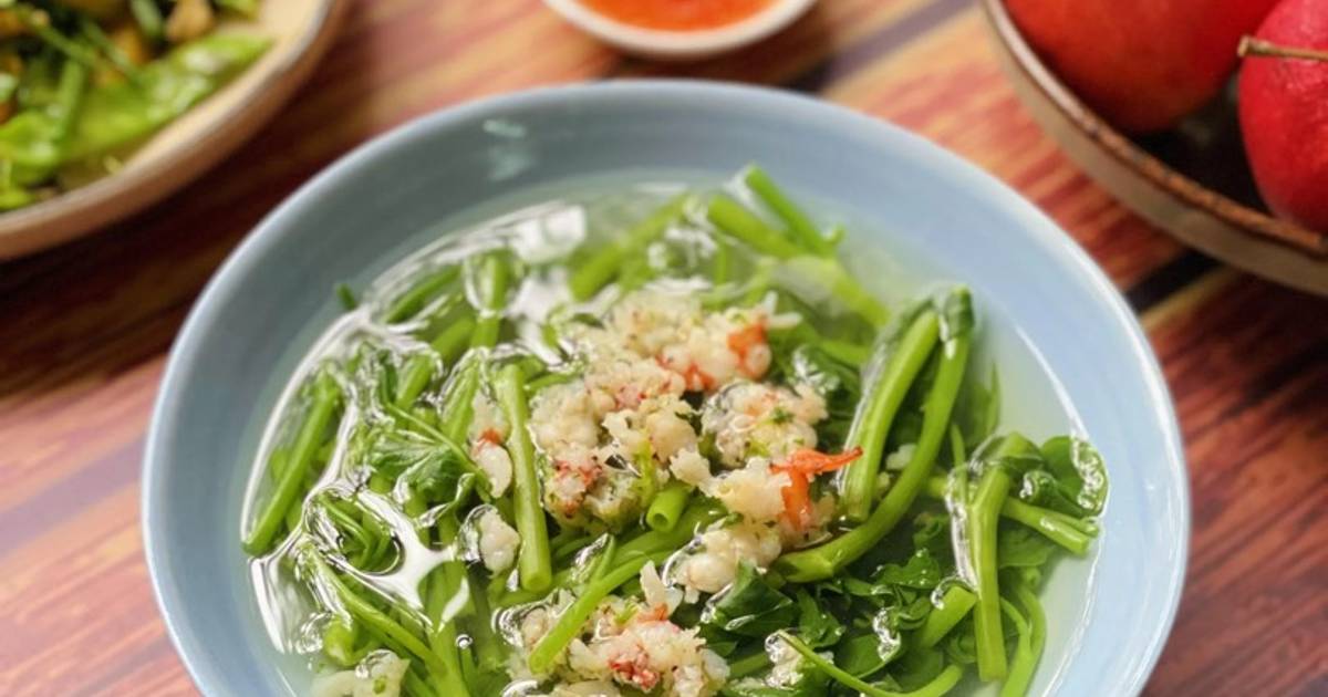Cách Làm Món Canh Rau Muống Nấu Tôm của Rose Truong - Cookpad