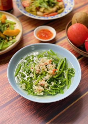Hình của món Canh Rau Muống Nấu Tôm.
