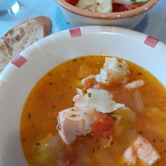 Almu's fish soup A picture of Almu's fish soup.