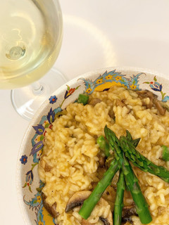 Una foto de Risotto de setas, espárragos y habanero Sin Gluten