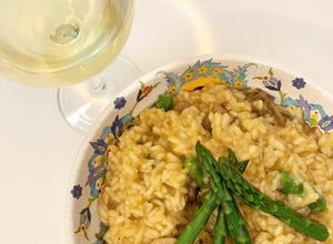 Una foto de Risotto de setas, espárragos y habanero Sin Gluten