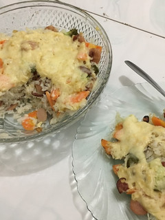 Foto resep Nasi Panggang Keju (Baked Cheese Rice) Super Gampang