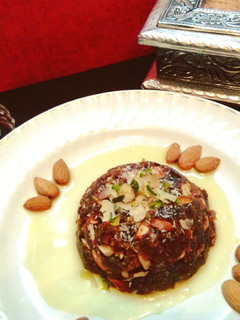 A picture of Khajoor Halwa / Dates Halwa.