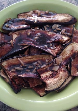 Una foto de Berenjenas en salsa agridulce