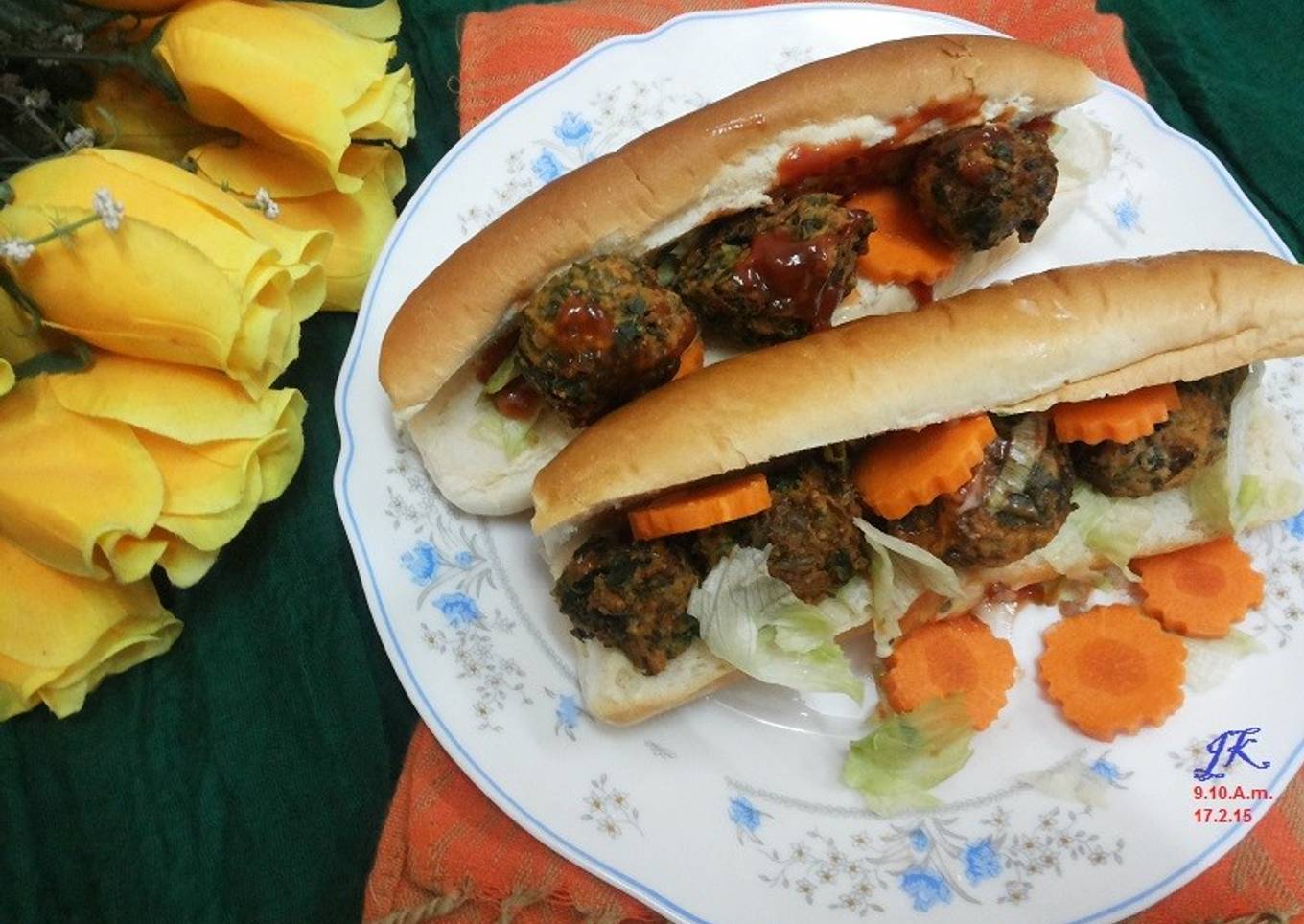 Palak Paneer ball Sandwich