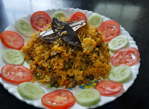 A picture of Fresh mix vegetables spicy veg pulao.