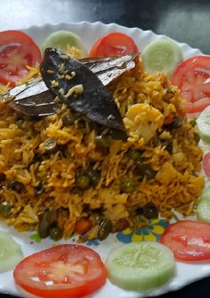 A picture of Fresh mix vegetables spicy veg pulao.