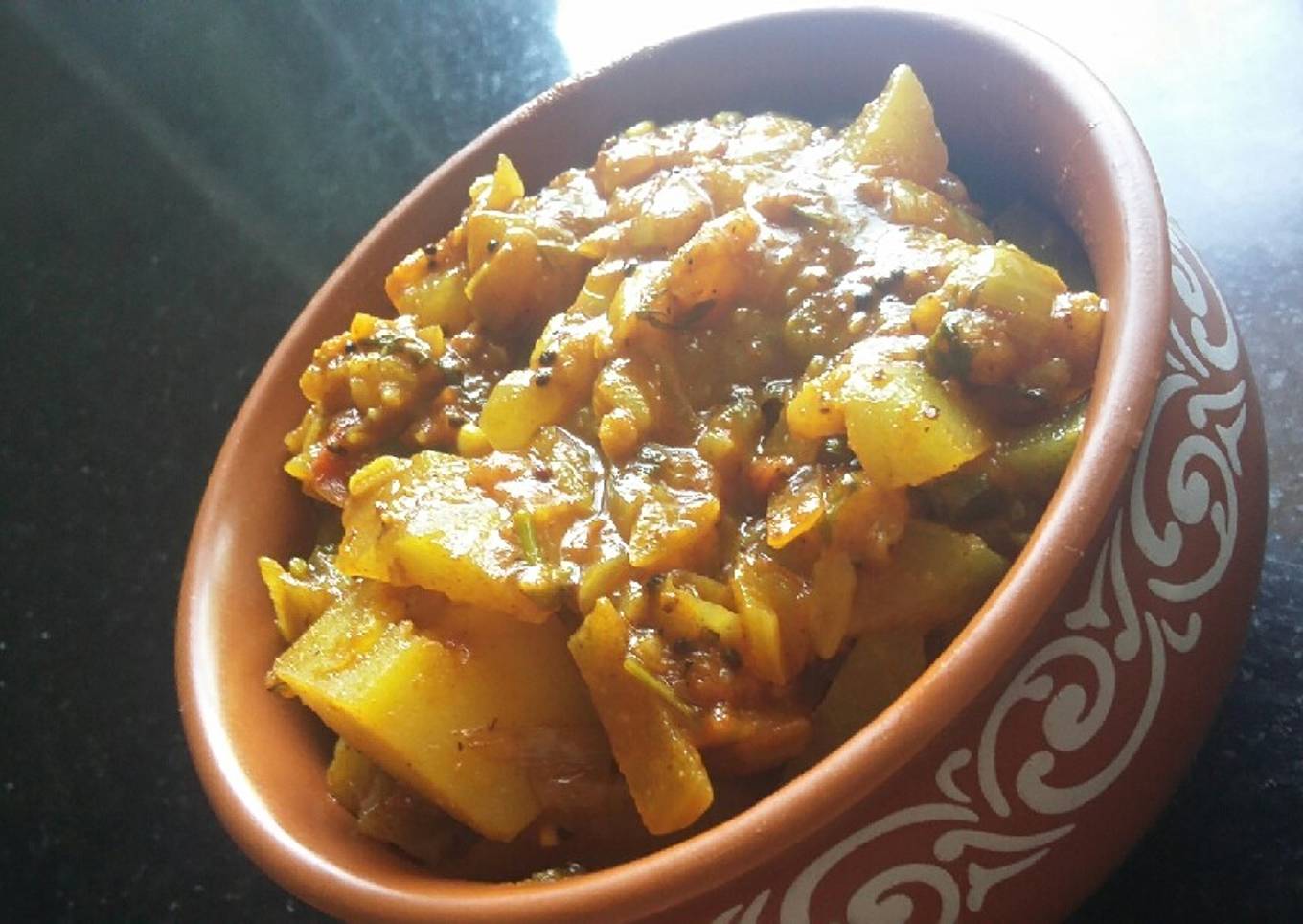 Dudhi batata bhaji(bottle gourd potato curry)