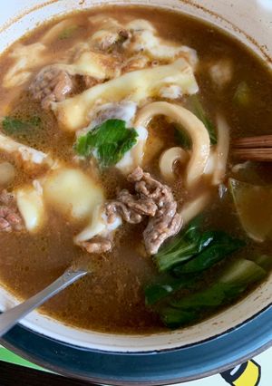 咖喱起司鍋烏冬🍜懶人速成簡單的要死宵夜配方。 的食譜成品照片