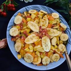 A picture of Fruits Chaat 🍎🥝🍊🍇🍌👌😋😋.