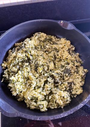Una foto de Arroz meloso con espinacas en thermomix