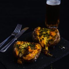 A picture of Coronation Chicken in Jacket Potatoe.