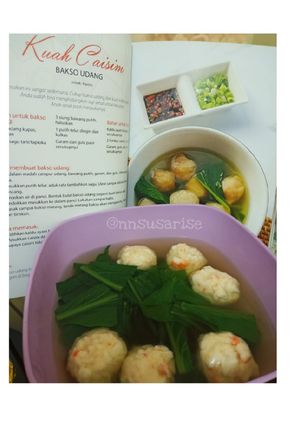 Foto resep Kuah Caisim Bakso Udang