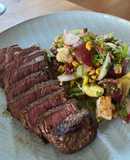 Cowboy Steak with Charred Corn Panzanella