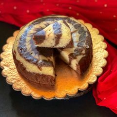 A picture of Eggless Chocolate Marble Cake.
