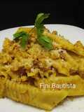 Pasta fresca garganelli al ajillo y cúrcuma