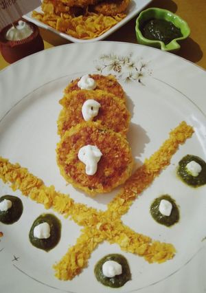 A picture of Crispy Curd kababs.