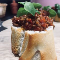A picture of Bolognese Bruschetta.