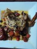 Pollo al vino blanco a la huerta