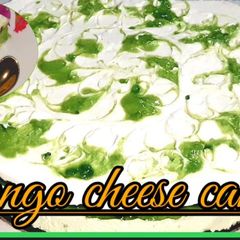 A picture of Raw Mango cheese cake...No bake.
