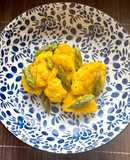 Bocconcini di pollo allo zafferano con punte di asparagi