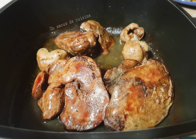 Foie de volaille sauté aux champignons 🍴