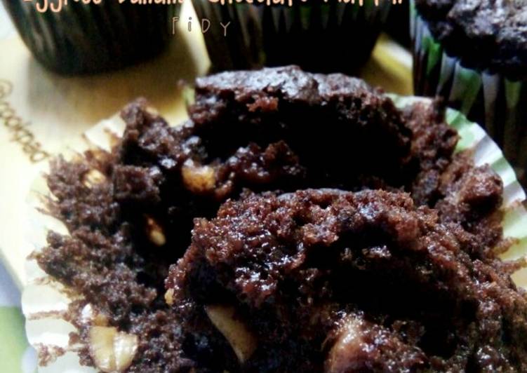 Eggless Banana Chocolate Muffin