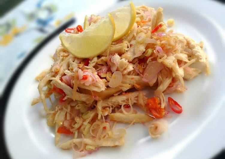 Resep Ayam Suwir Sambal Matah (diet tanpa garam), Enak Banget