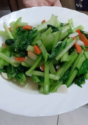 家常炒油菜 的食譜成品照片