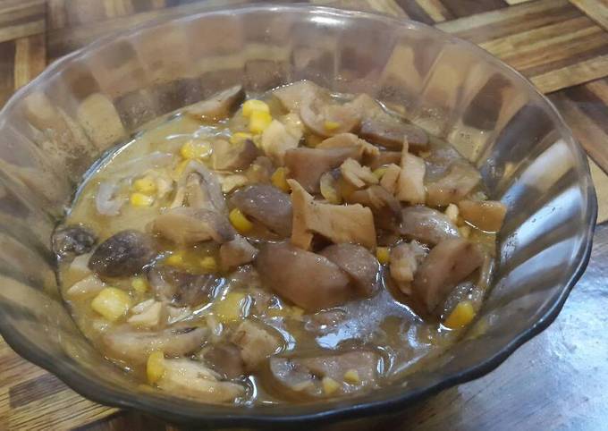Resep gampang memasak Ayam jagung jamur kancing (makanan balita)  gurih