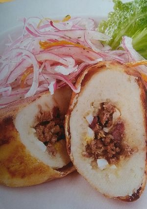 Una foto de Papa rellena