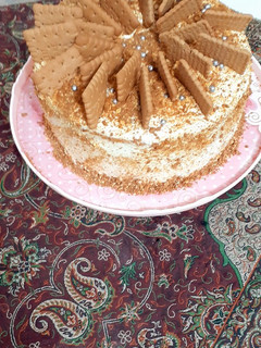 عکسی از دستور کیک سوپرایز شیفون با فراستینگ پنیر کاپوچینو ای🎂🎁☕