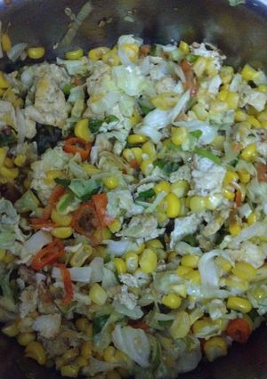 Foto resep Oseng jagung telur pedezz endezzz