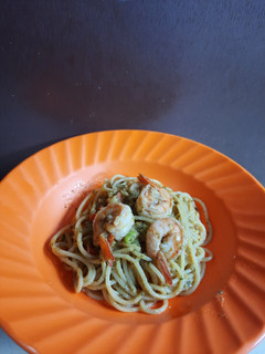 Foto resep Salted Egg Shrimp Spaghetti
