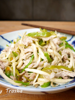 茭白青椒炒肉絲 的食譜成品照片