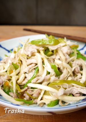 茭白青椒炒肉絲 的食譜成品照片