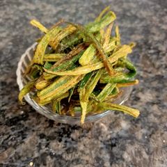 A picture of Kurkuri Bhindi (Fried Okra).