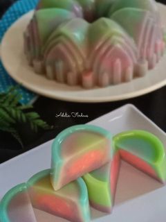 Foto resep Rainbow Bread Pudding